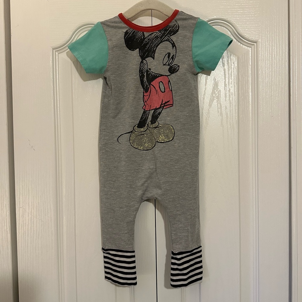 Rags to Raches Disney Sketch Mickey Mouse Romper 6-12 Months